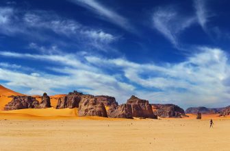 Sand dunes and rocks, Sahara Desert, Algeria
